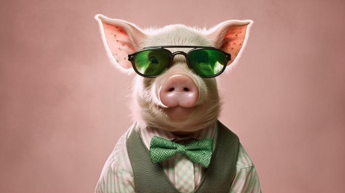 Generative AI, Cool Pig Stylish Shades on a Pastel Playground 29270400 ... How to melt milk chocolate in microwave