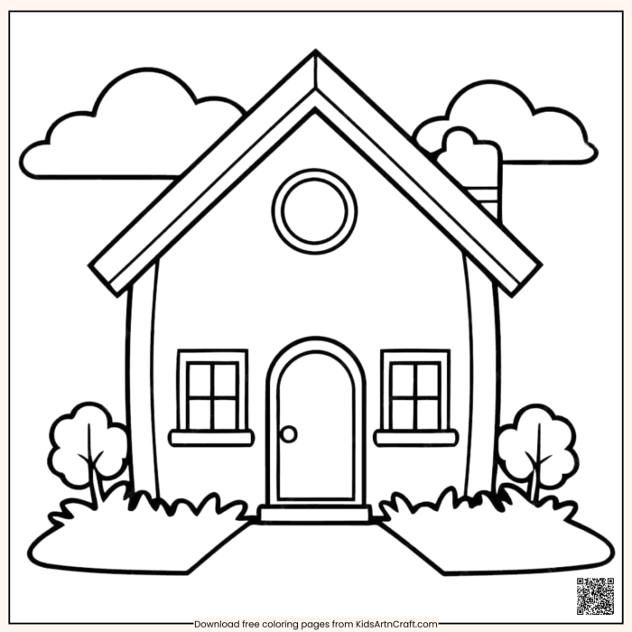 Adorable House Designs Coloring Pages for Kids – Printable Activities ... How to draw 67