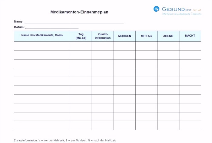 5 Medikamentenplan Vorlagen Word - SampleTemplatex1234 ... How long does it take dissolve stitches to dissolve